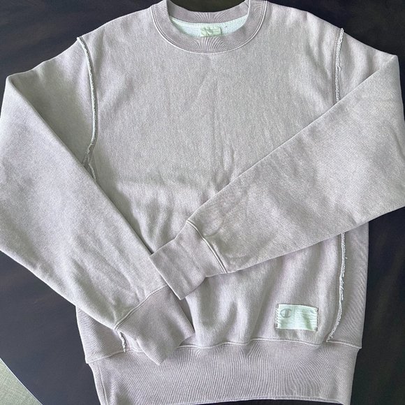 Champion Men's Natural State Reverse Weave Fleece Crew Sweatshirt Comfrey S LN - Picture 3 of 4